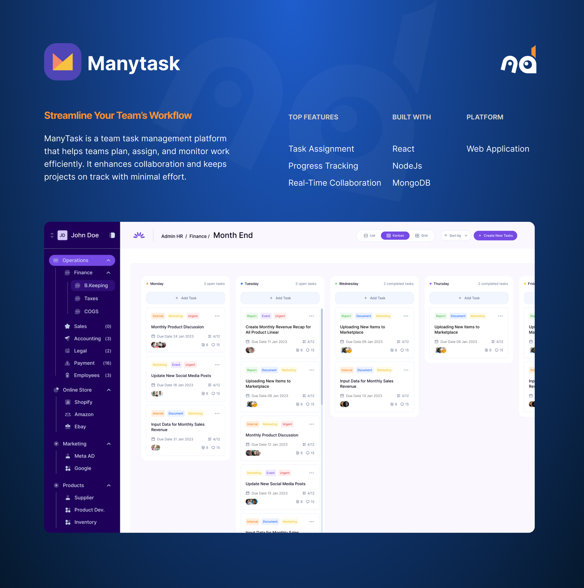 ManyTask — Streamline Your Team Workflow
