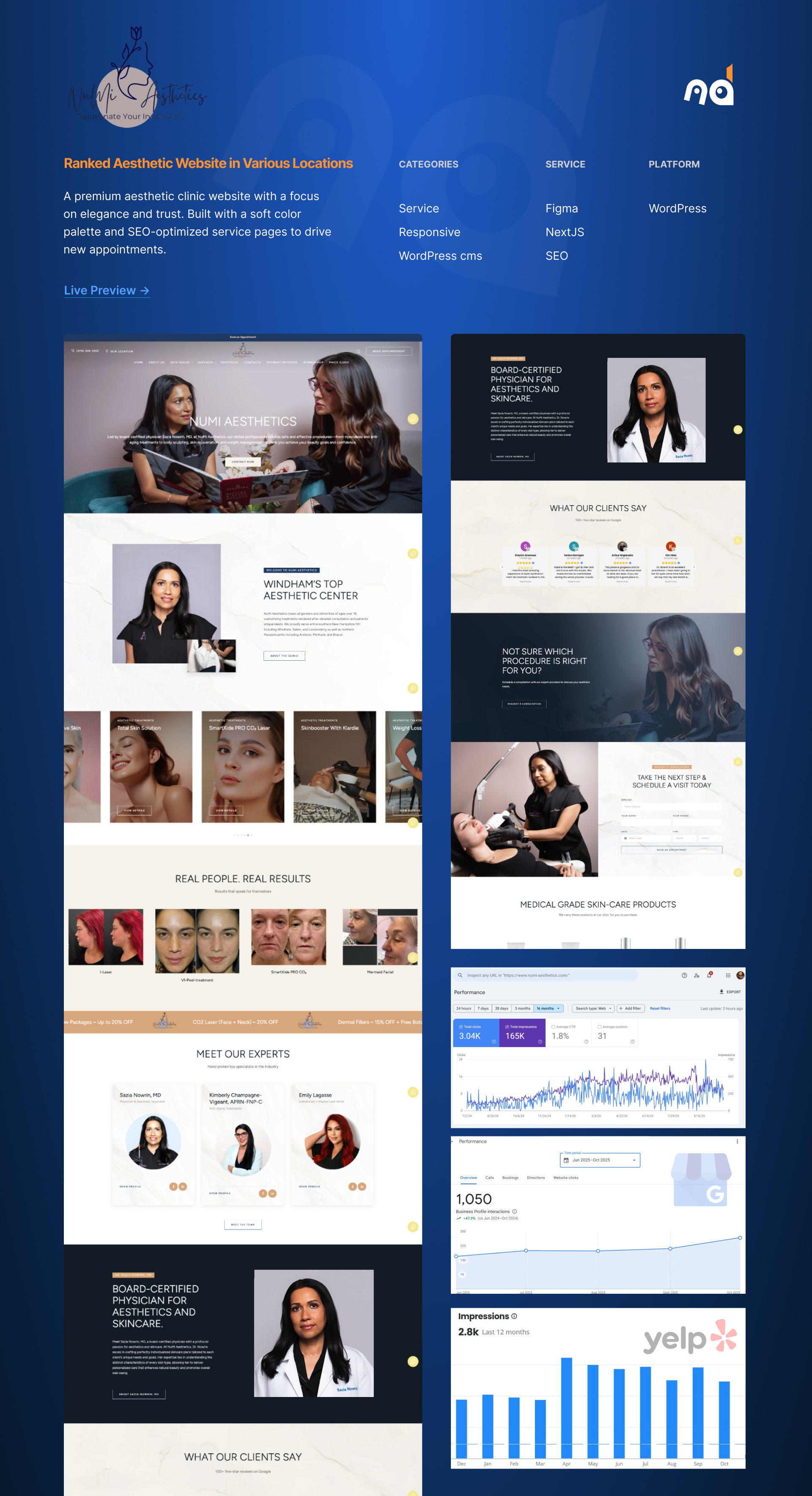 Numi Aesthetics — Ranked in Multiple Locations